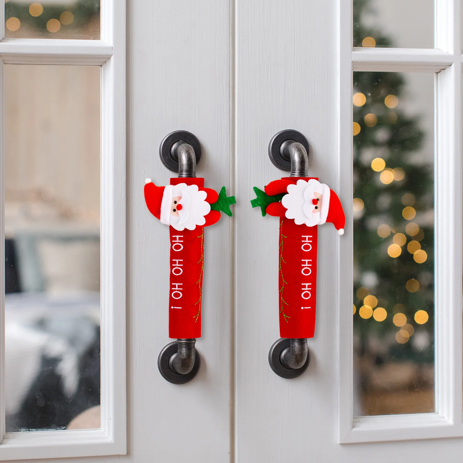 

Christmas Handmade Door Handle Cover, Door Handle Covers for Christmas, Front Door, Bedroom, Bathroom Door Kitchen Decor