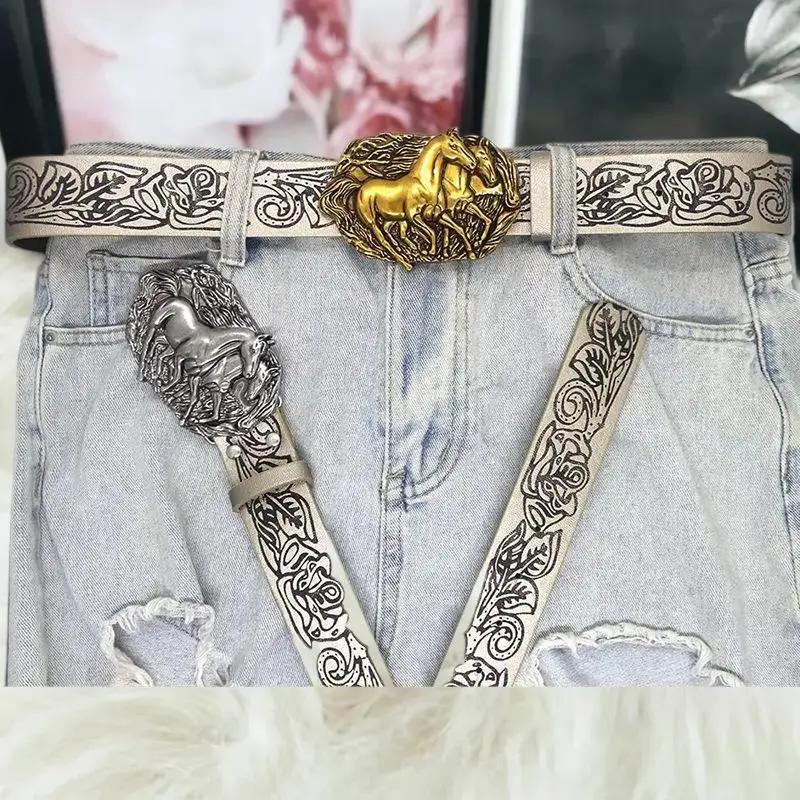 مزدوج الحصان الرجعية حزام معدني مشبك قبعات رعاة البقر الغربية حبل مشبك ملحق للجنسين مشبك ناعم