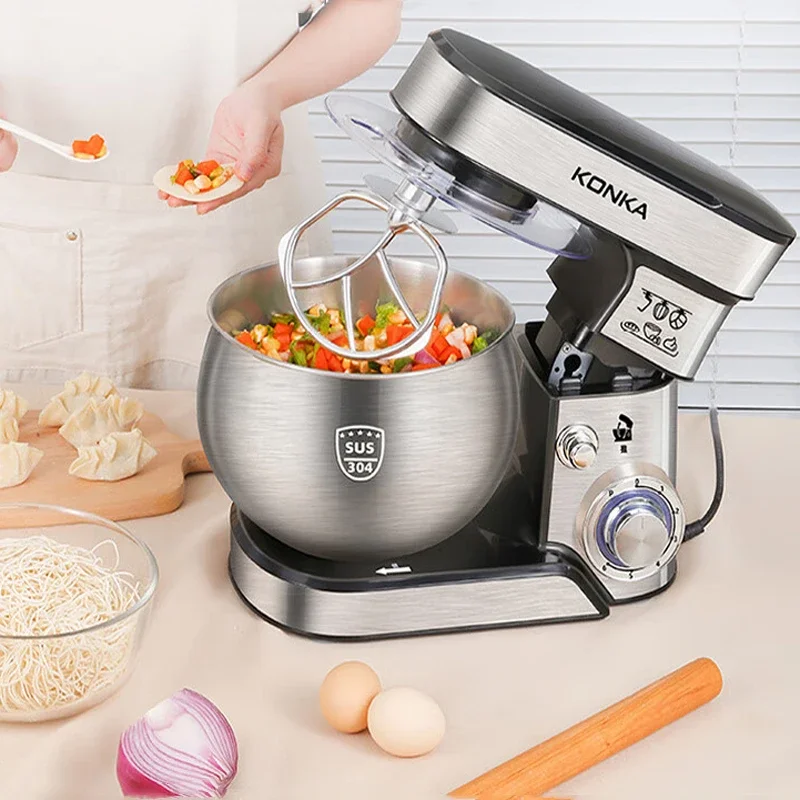 KONKA Chef Machine Household Multifunctional Flour Dough Mixer Small Dough Kneading Machine Fully Automatic Electric Egg Beater