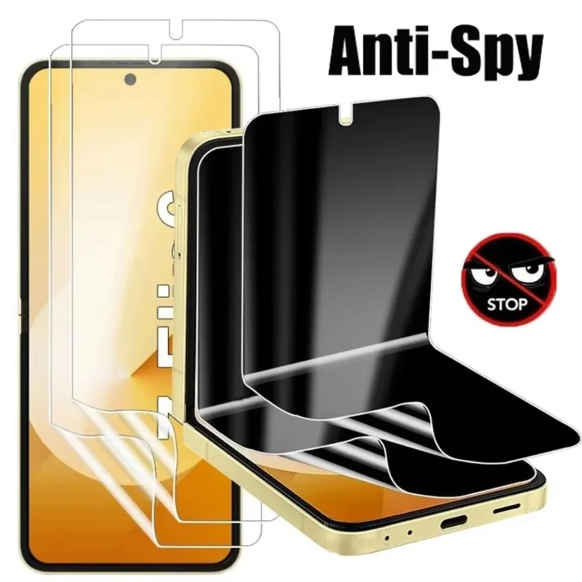 Película de hidrogel 2 em 2 para samsung galaxy z flip 7 6 5 4 3 protetor de tela de privacidade película protetora em samsung z fold 7 6 5 4 3 filme