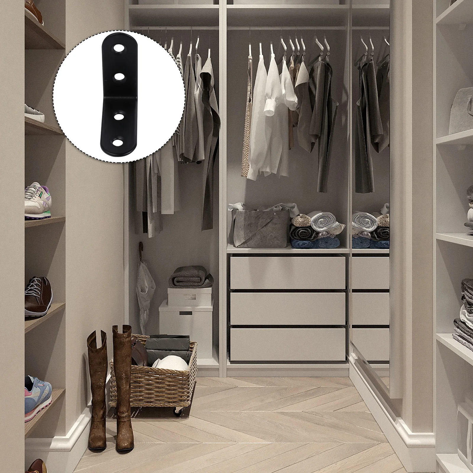 

20pcs Stainless Steel Corner Bracket Heavy Duty Angle Support Black Rust-Proof For Furniture Reinforcement Shelf Bracing