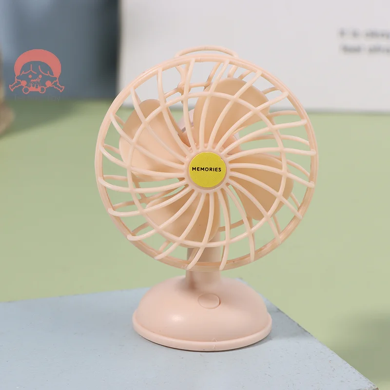 Dollhouse Mini Alloy Fan for Girl, Móveis, Simulação, Acessórios para Móveis, Brinquedos Presente