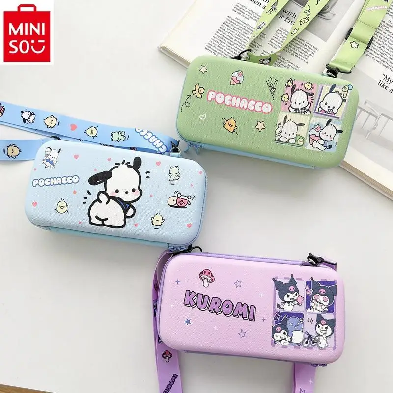 

MINISO 2024 New Cute Kuromi Winnie Bear Cartoon Print Zero Wallet Student Phone Data Multi functional Storage Crossbody Bag