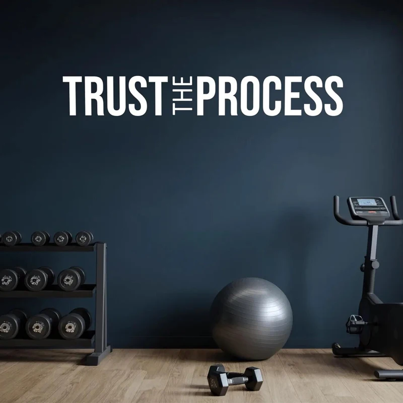 TRUST THE PROCESS Gym Wall Decal, Classroom Fitness Wall Sign. Home Gym Ideas, Office Decor  vinyl sticker E605