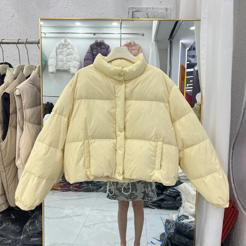 Parkas Women Short Coats Jackets Full Sleeve Thick Warm  Streetwear Stand Collar Elegant Jacket Work Coat Autumn Winter