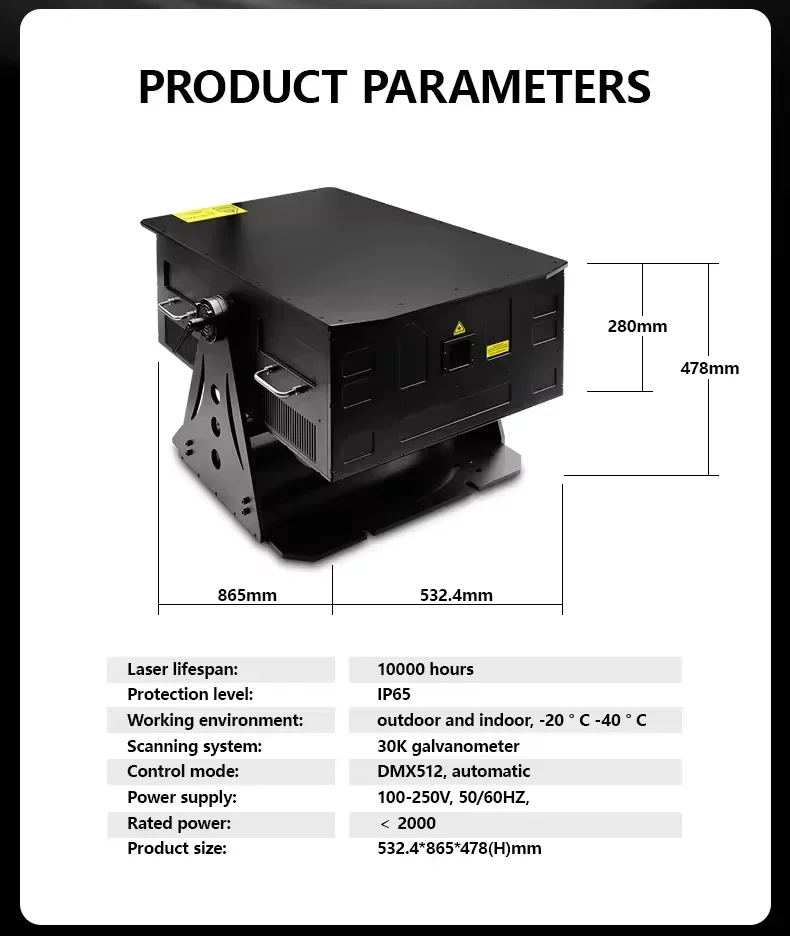 OWaterproof IP6120W a todo Color RGB animación Las er Show equipo proyector L aser haz de luz para Las er Show área escénica