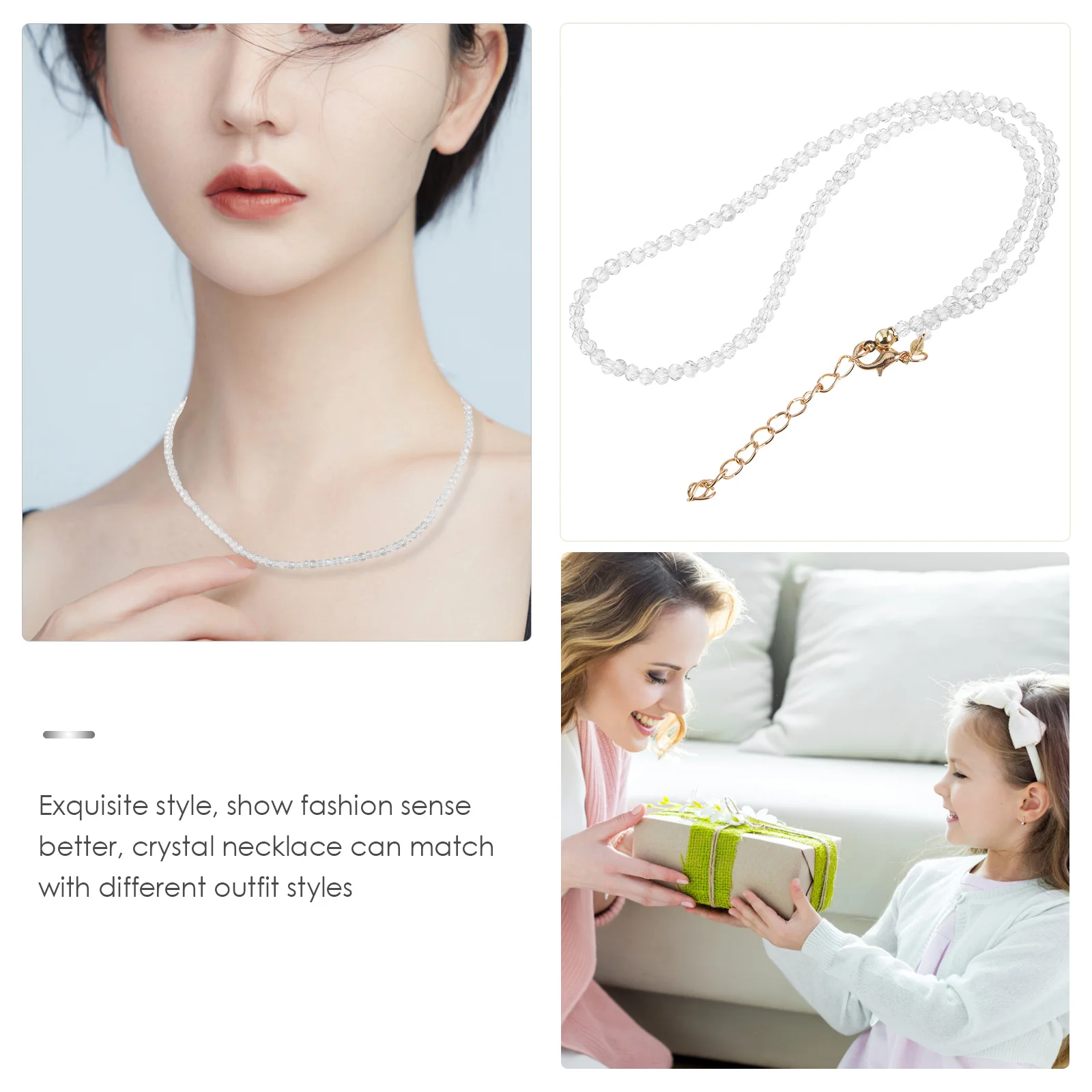 

Crystal Necklace Girls Jewellery Pretty Necklaces for Women Choker Fashion Cute