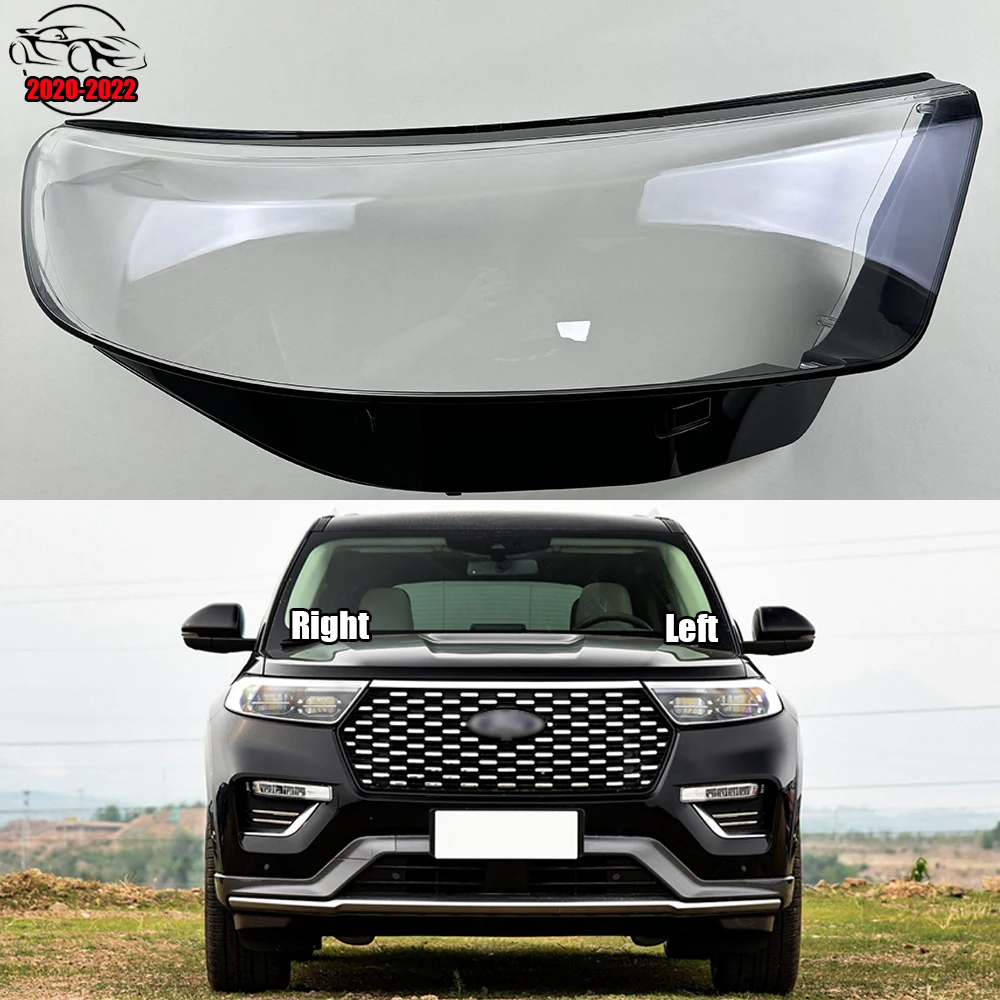 For Ford Explorer 2020-2022 Penutup Lampu Depan Butik Transparan Lampshdade Lampu Kepala Cangkang Plexiglass Ganti Lensa Asli