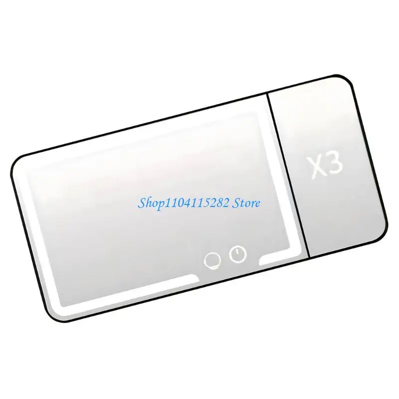 

Vehicle Makeup Mirror Threefold Magnified Side Mirror 40 LED Lights 3 Color Modes Rechargeable 1200mAh Battery Strap