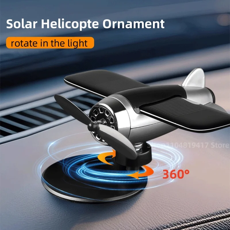 

Car Solar Airplane Ornament Solar Helicopter Dashboard Ornament for Center Console Car Interior Accessories Perfume Diffusers