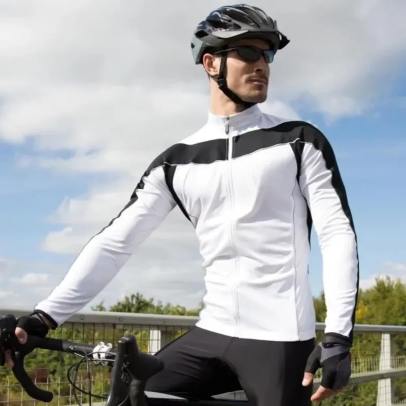 

Long-sleeved full-zip cycling top with rear pocket custom-printed bike racing jersey