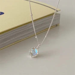 44cm Silver 925 Necklaces For Women On Neck Round Flower Silver 925 Chain Necklace Jewelry 925 Silver Necklace Sweet