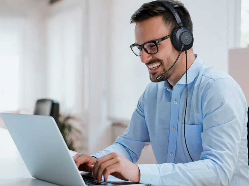 Nuroum HP21 USB A/Type-C Headset mit Mikrofon, Geräuschunterdrückung für Büro, Callcenter, Computer-Kopfhörer für PC, Laptop, Mac, Plug & Play, Stummschalttaste – Detail 10
