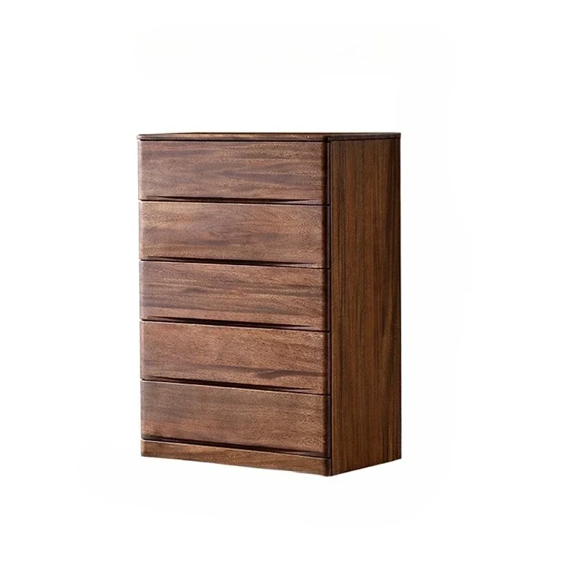 

Black walnut solid wood chest of drawers Modern living room storage locker Italian simple bedroom drawer Solid wood bucket