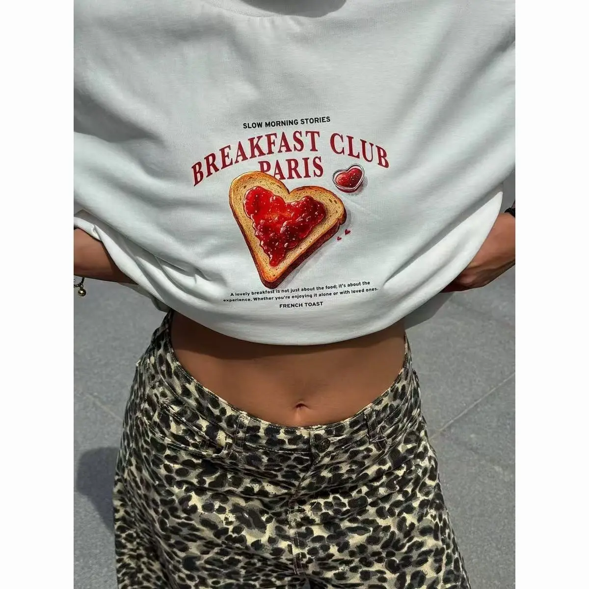 Camiseta holgada informal para mujer, 100% americano de algodón puro con estampado de Granada en forma de corazón Retro de dibujos animados para vacaciones de verano