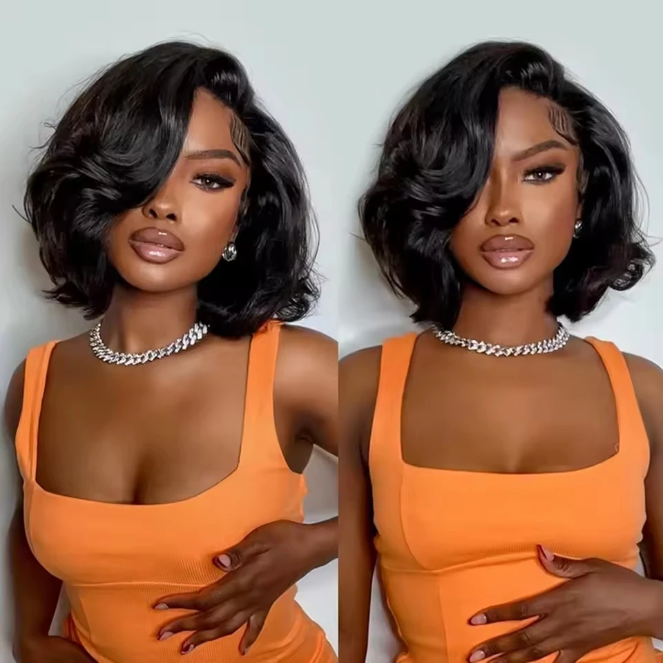 Ajunlele Burmese HAIR Body Wave 13x4 Lace Front Short Bob Wig 8-16 inch Body Wave 4X4 Lace Closure Bob Wig Wholesale Price