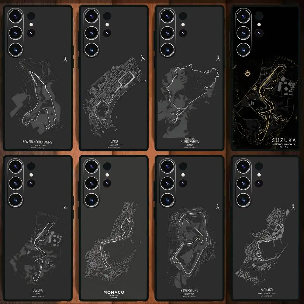 Luxury Race Track Print Phone Case For Samsung Galaxy A27 A17 A37 A57 F06 M16 A26 A06 A56 A36 A06 A35 A55 A25 A24 A54 A34 4G 5G