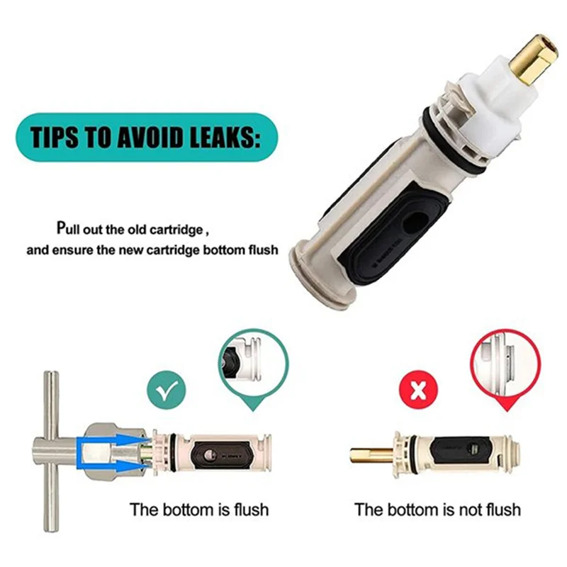 

【Best Selling】3 Pack Cartridge Compatible With For Moen 1222 Bathtub Shower Cartridge Replacement Tool For Tub Shower