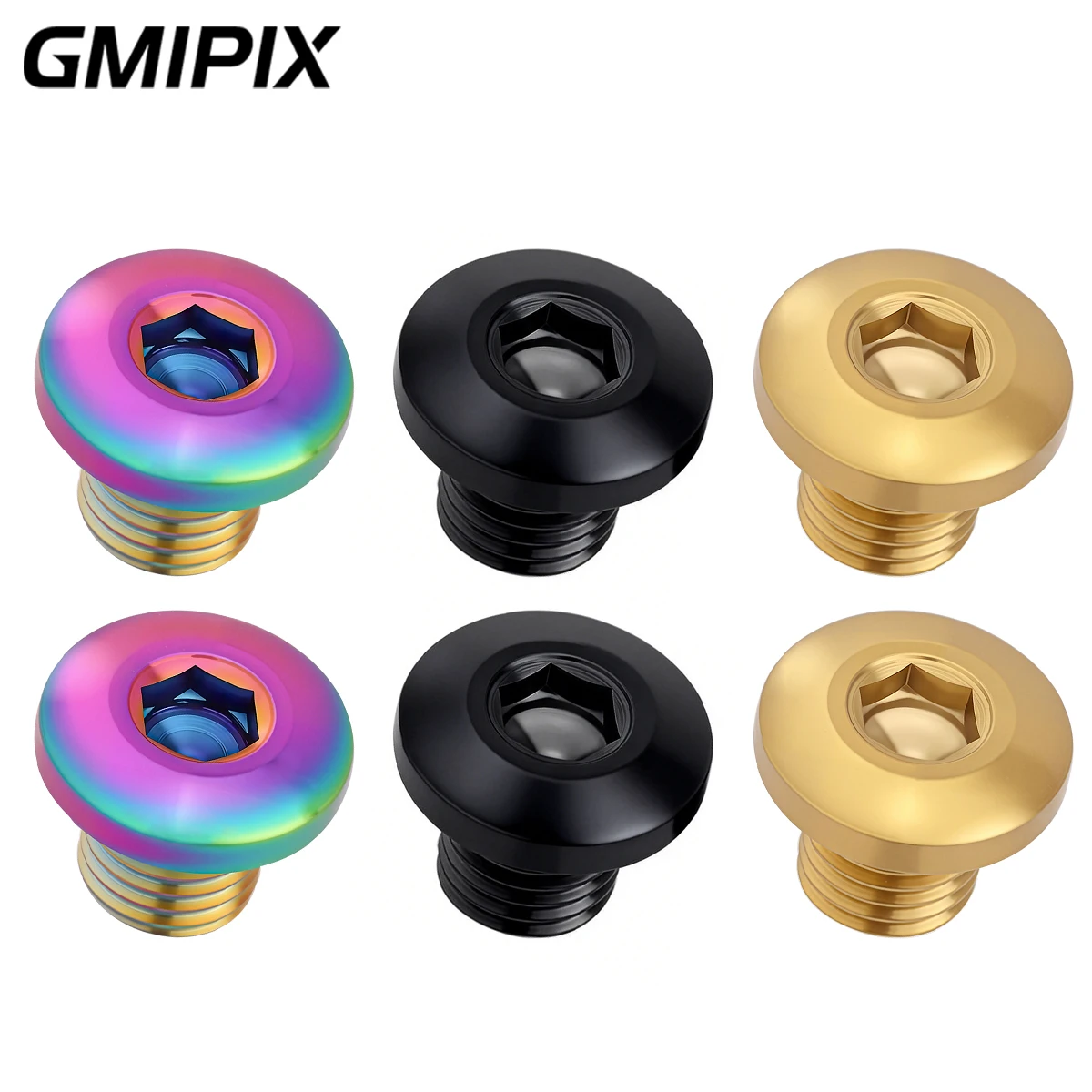 GMIPIX 1 Pair Titanium Alloy Mirror Hole Plug M10x1.25 Universal Motorcycle Mirror Bolts Screws