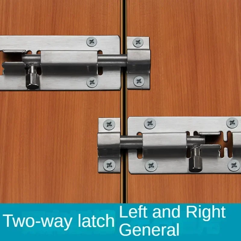 New Stainless Steel Door Security Lock Buckle Window Latch Heavy Duty Thickened Sliding Gate Tower Bolts Latch Catch Home Hardwa