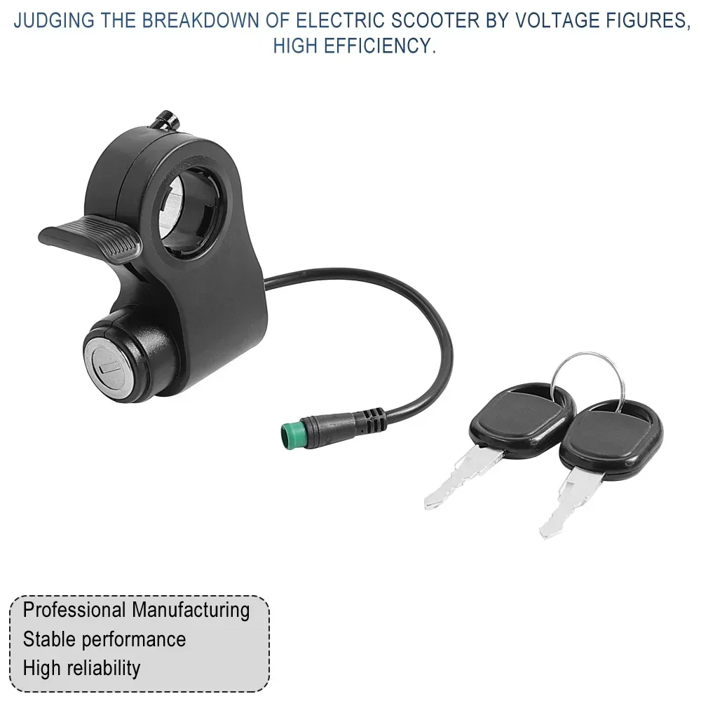 Throttle Accelerator Switch with Key For Kukirin G2 Max/G2 Pro Electric Scooter 5-Pin Throttle Switch Lock  Accessory image 2