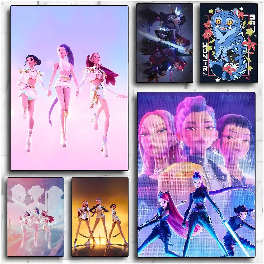 

K-KPop D-Demon H-Hunters Poster Painting Poster With Prints Home bedroom living room decoration gift