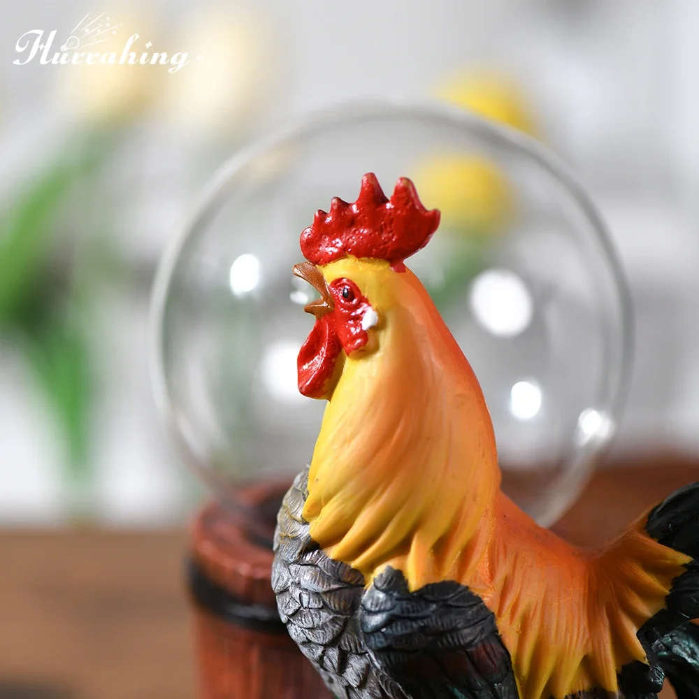 Clearance promotion big red rooster crystal plasma lamp 4-inch light ball touch sensitive Christmas birthday gift decoration