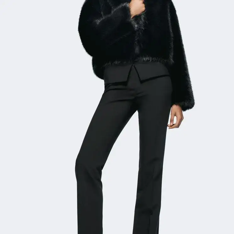 

Осень-зима, новое женское пальто Faion Long Sve Collar Jaet с эффектом искусственного меха 638247, длина обычного кроя