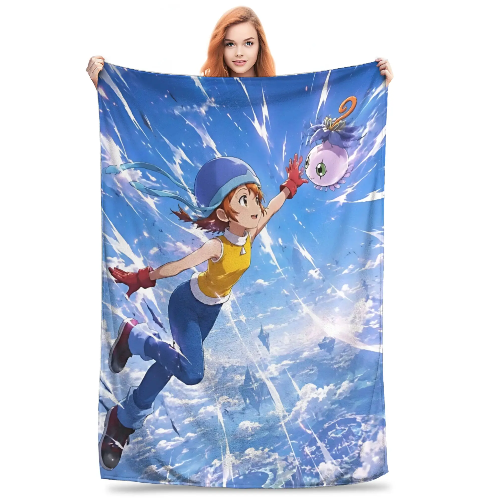 1PC Home Digimon Adventures Blanket Throw Blanket  Novelty Warm Blanket All Season Gift