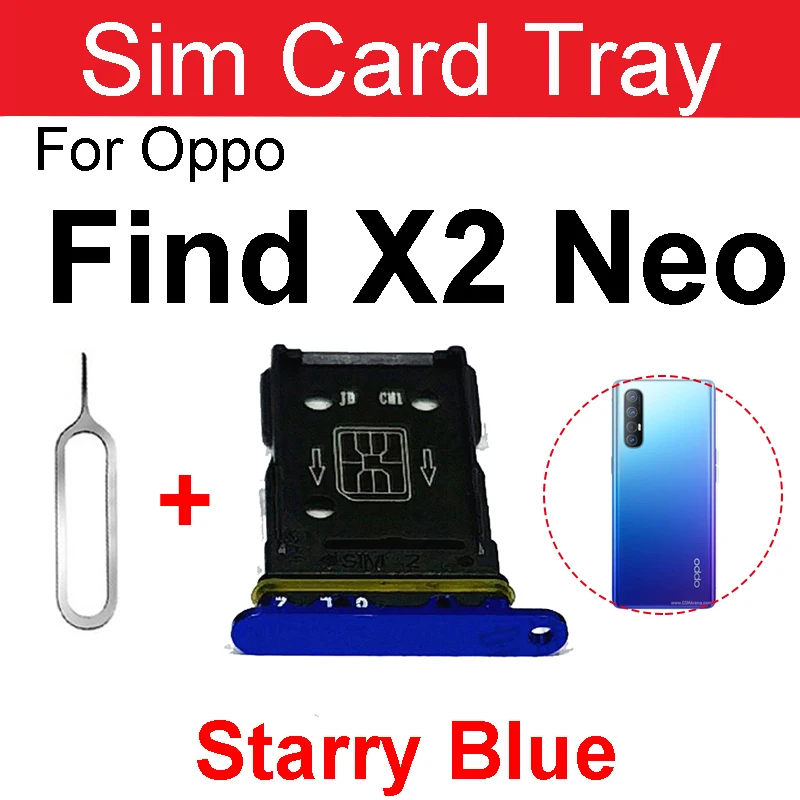 SIM Card Tray For OPPO Find X2 Neo X3 Neo Sim Card Slot Holder   Card Reader Adapter Replacement Parts