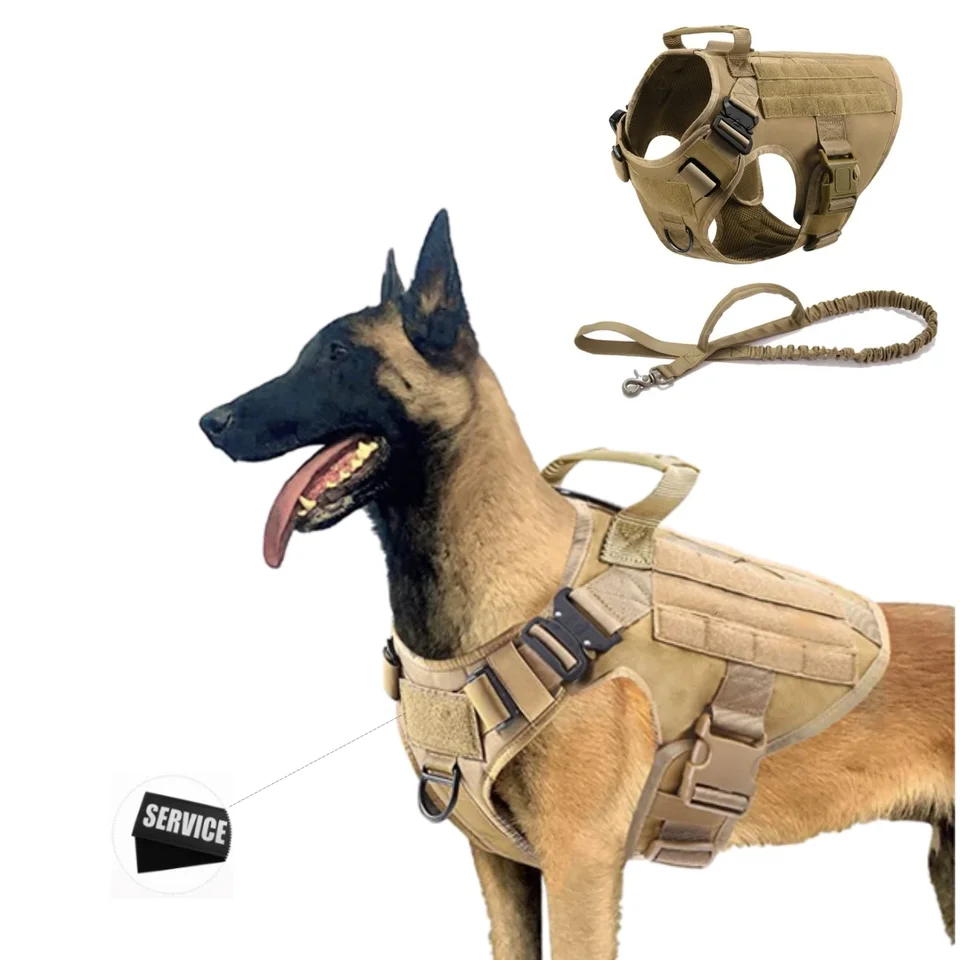 MOKATES Hondentuig voor grote honden, Duitse herdershond, Malinois, trainingsvest, hondentuig en riem en halsband, set voor alle hondenrassen, zwart, complete set, maat L MOKATES Hondentuig voor grote honden, Duitse herdershond, Malinois, trainingsvest, hondentuig en riem en halsband, set voor alle hondenrassen, zwart, complete set, maat L