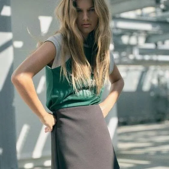 Plones Falda Casus Elásticos Blancos a la Moda para Mujer, Cintura Media, Primavera-Otoño, Nuevo Modelo 352536, Estil...