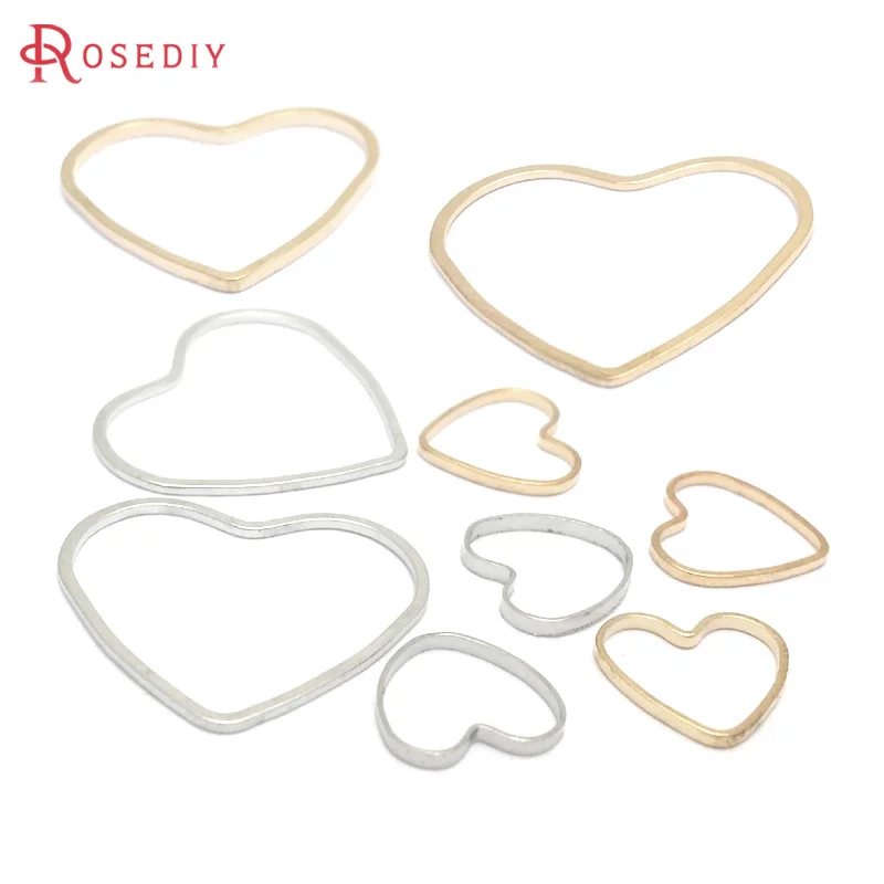 9x9MM 13x14MM 19x21MM Gold Color Brass Heart Shape Closed Rings Connect Rings Diy Jewelry Findings Accessories wholesale