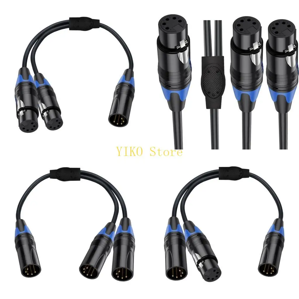 K32C 5Pin XLR Splitter Cable With Male And Female Connectors For Professional Music And Lighting Setup Micrphone Cable