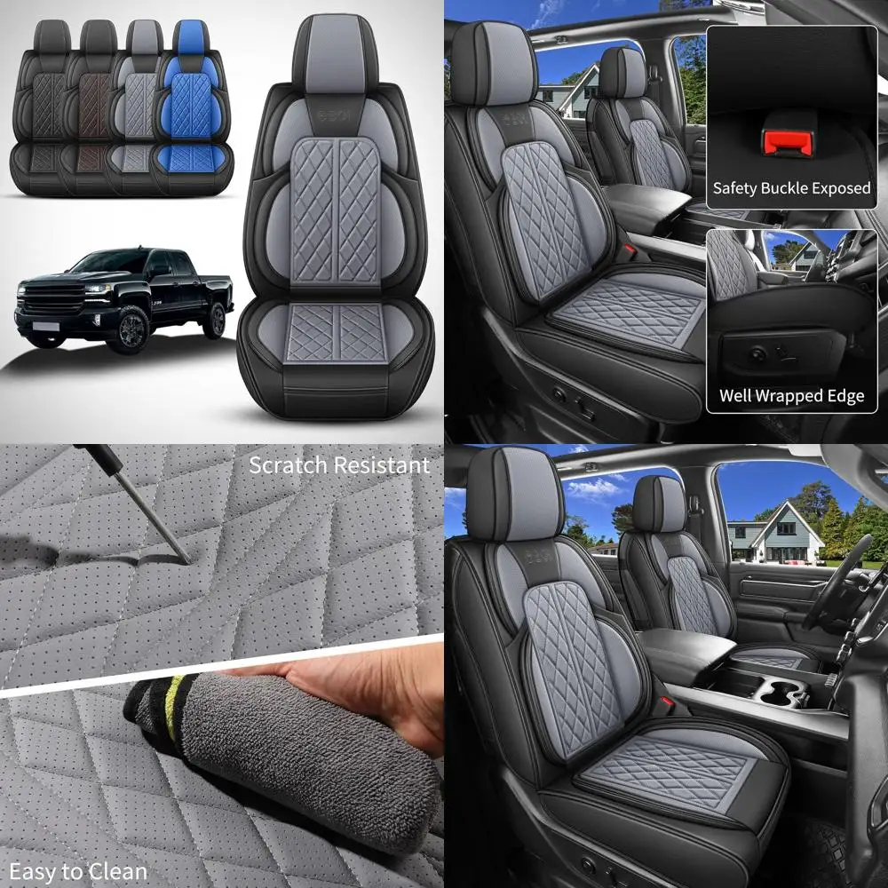

Car Seat Covers Custom Fit for Chevy Silverado GMC Sierra 1500 2007-2025 2500/3500 HD Crew Cab Pickup Truck Seat Cover Protector