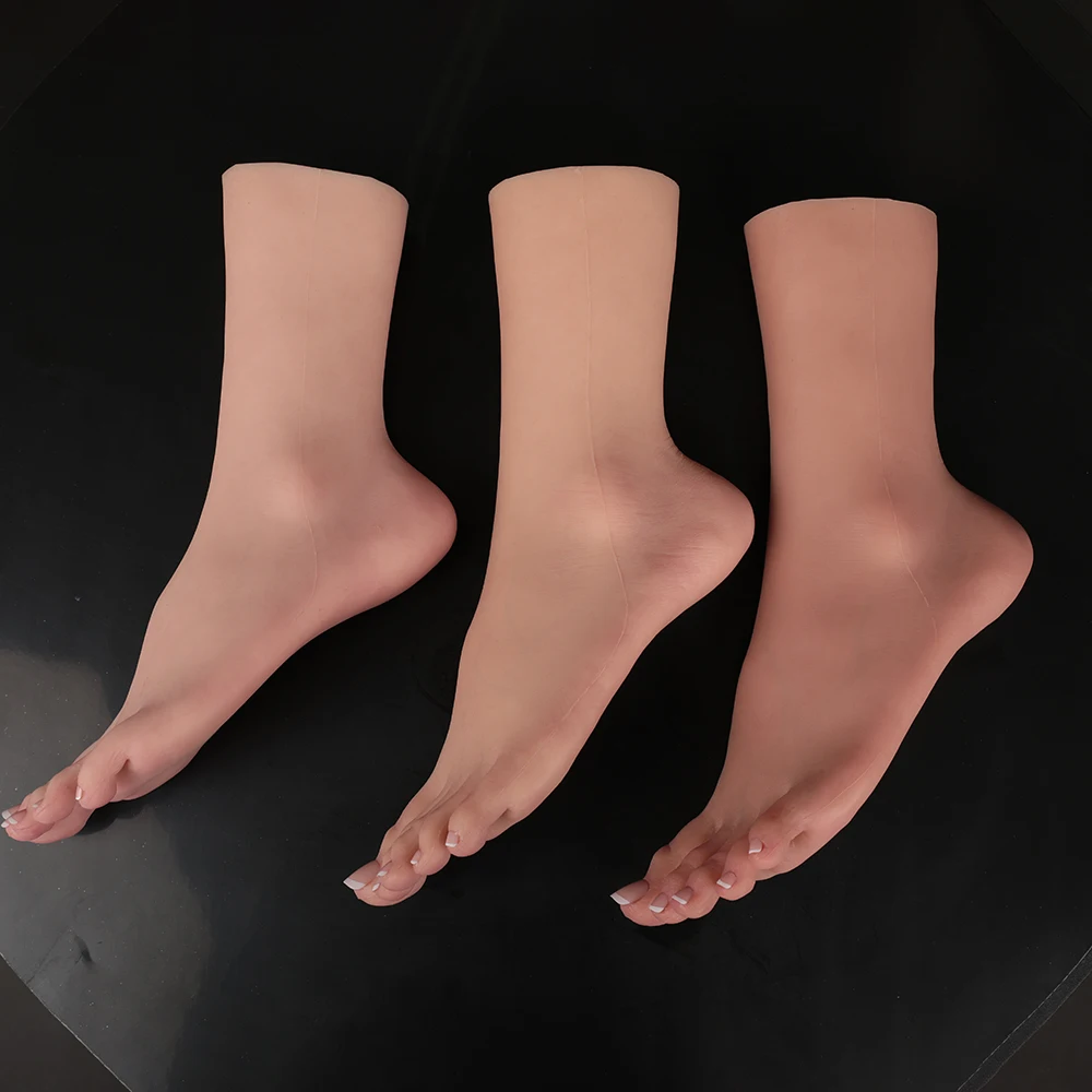 Herpinker-Mannequin de pieds en silicone pour femme, faux modèle de pied fuchsia, jouets à modules intégrés