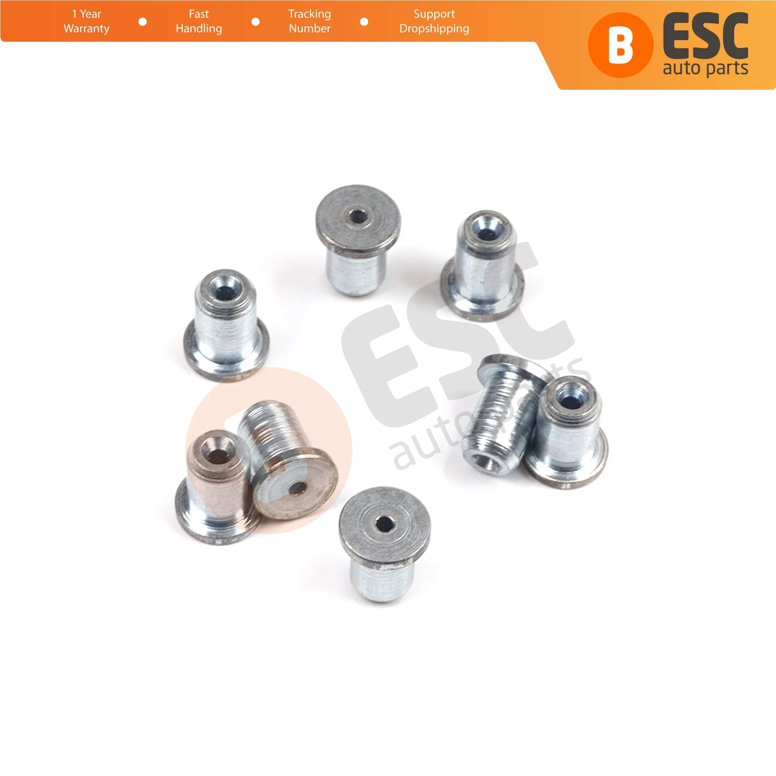 ECR020 100 Pieces Car Window Regulator Winder Mechanism Repair Steel Cable Wire End Fitting Pin Stop Sleeve Rivet 8x9.25/1.6 mm