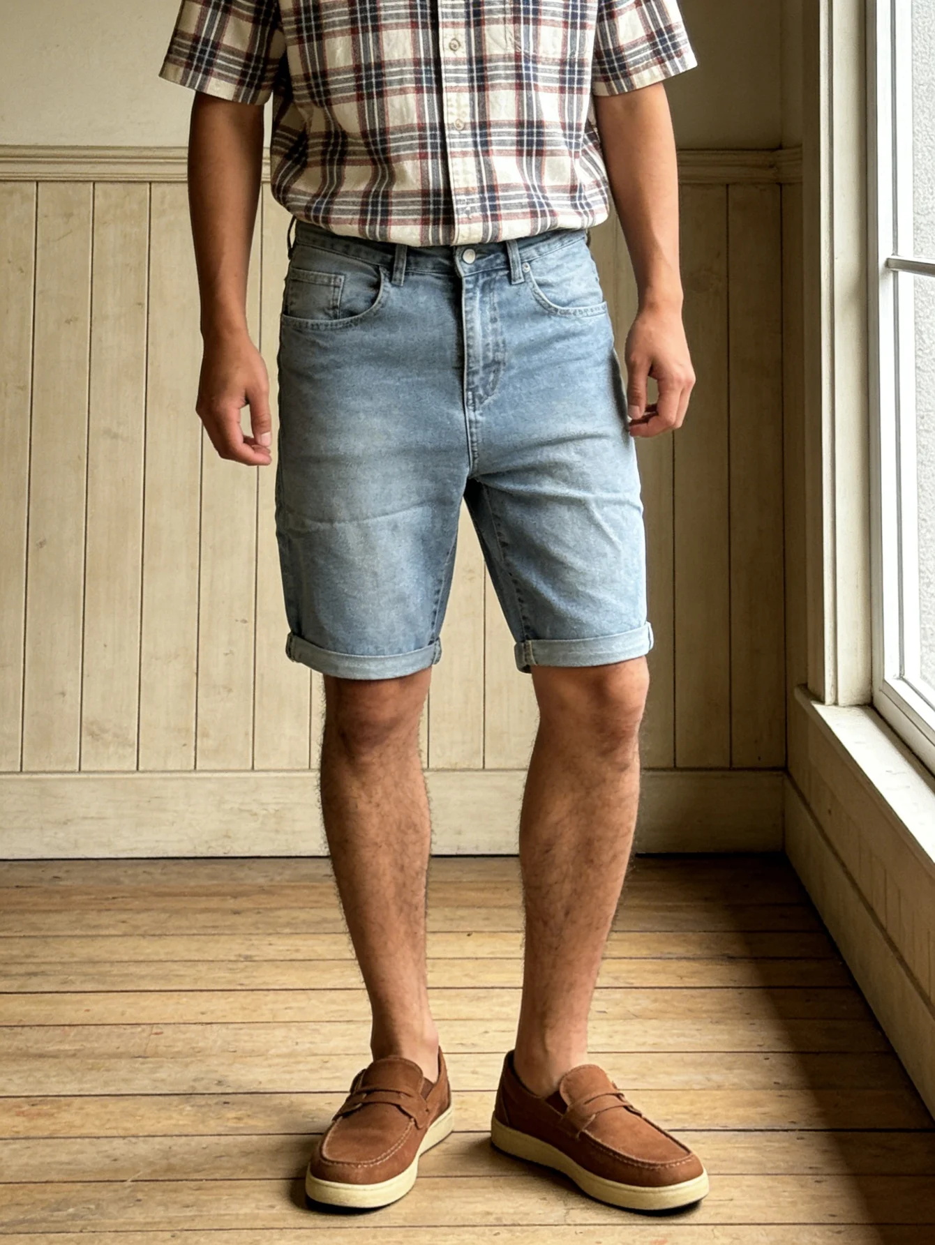 

Men High Stretch Blue Denim Jorts Slim Fit Casual Jeans For Man Original Quality Streetwear