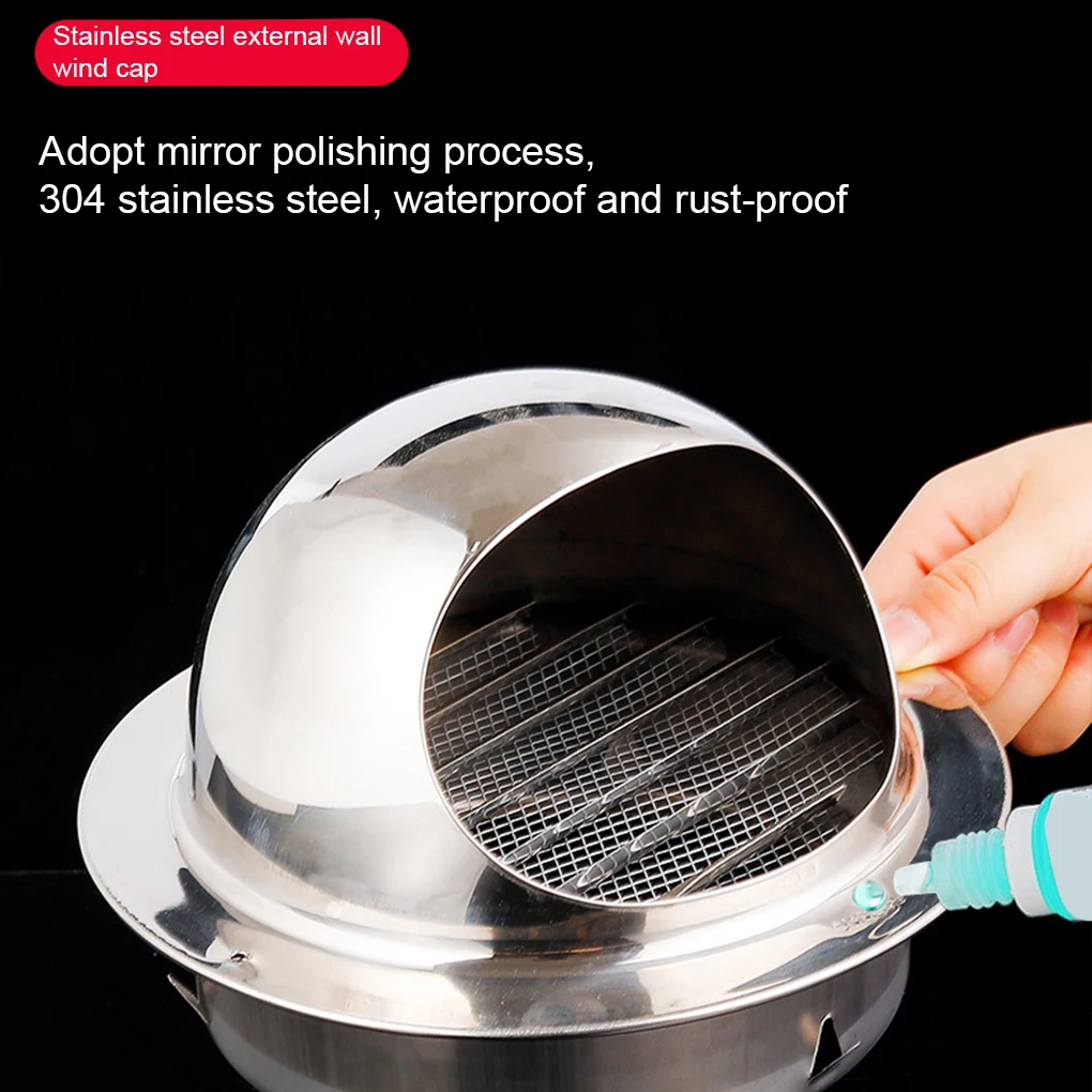 Silver Customizable Ventilation Grille For A Personalized Appearance Convenience Rustproof Windproof Cover Exhaust Hood 60