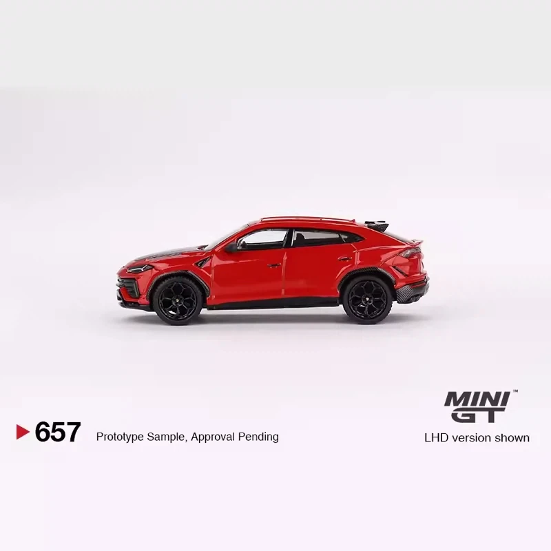 Modelo de coche TSM Mini Gt 1/64 Minigt 657 Urus performance, colección de modelos de coche de aleación fundida, Color Rojo