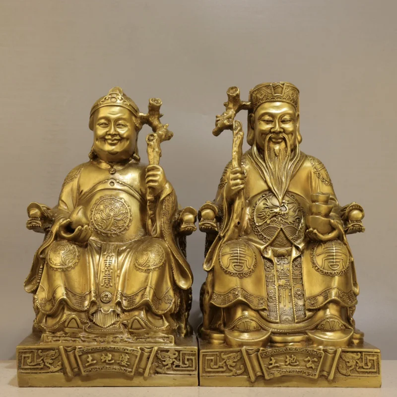 Guyun Studio Brass Statue Worship Fortune God Grandpa Earth Grandma Home Decor Wholesale