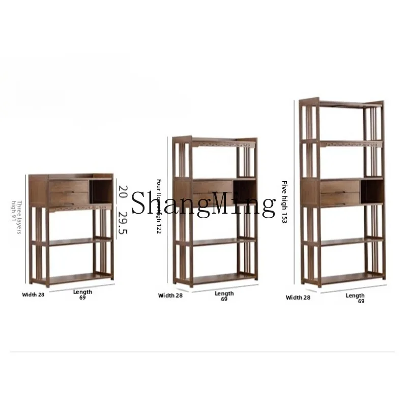 

ZHB bookshelf Bogu shelf solid wood tea space decoration new Chinese style Duobao Pavilion study antique display shelf floor G