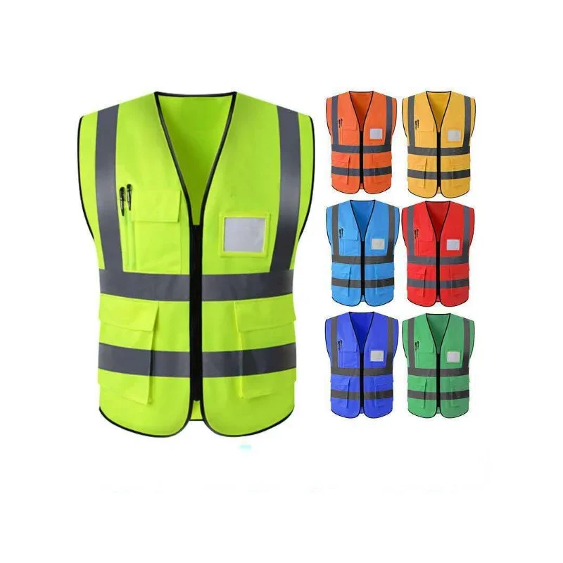 

2022 New Multi-pocket Reflective Safety Vest Bright Color Traffic Vest Railway Coal Miners Uniform Breathable Reflective Vest