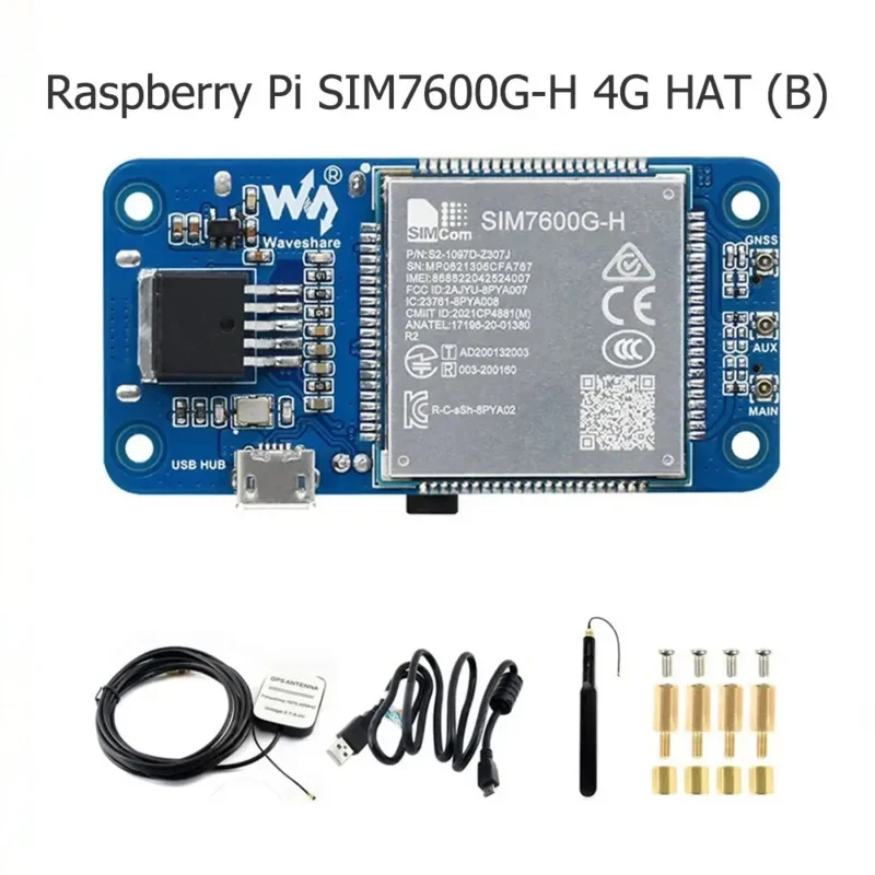 Raspberry Pi SIM7600G-H 4G HAT (B) Expansion Board Support LTE Cat-4 4G 3G 2G GNSS Positioning Global For Raspberry Pi Zero W