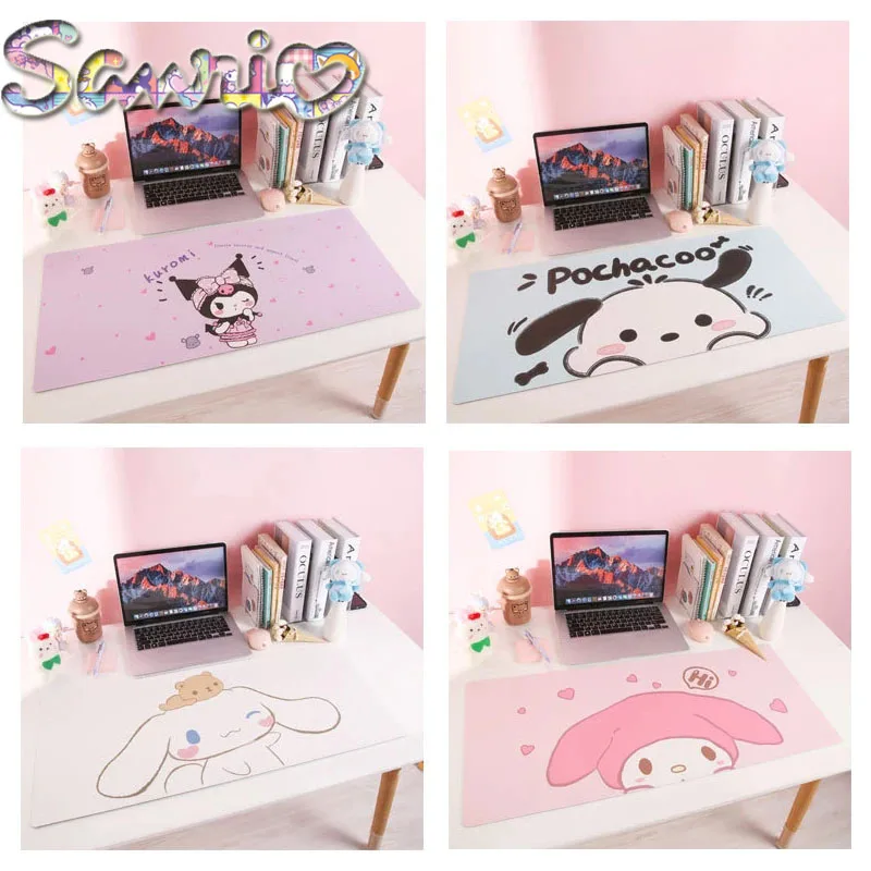 Sanrio-Tamanho Grande Mat Escritório Desk, antiderrapante Mouse Pad, Game Pads, Acessórios de Mesa, Olá Kitty, Melody, Kuromi, Cinnamoroll, PC