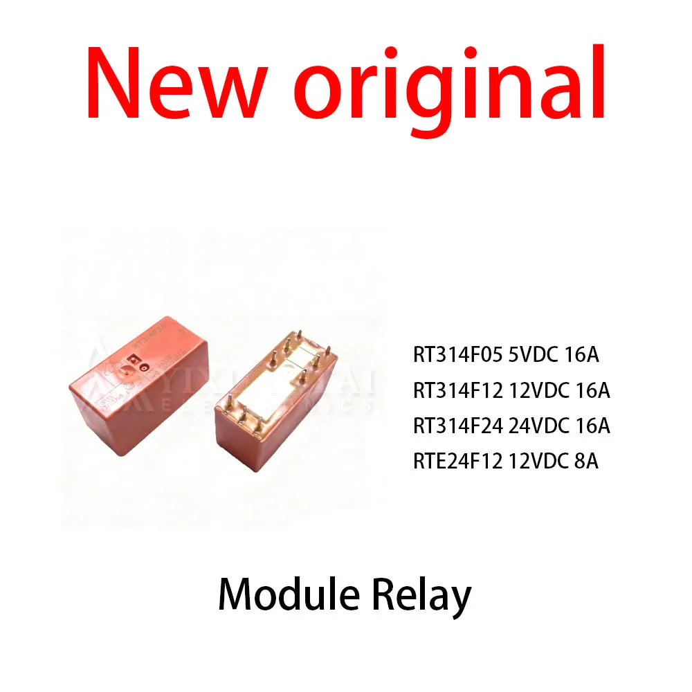 5Pcs/Lot New original RT314F05 5VDC 16A RT314F12 12VDC 16A RT314F24 24VDC 16A RTE24F12 12VDC 8A Module Relay
