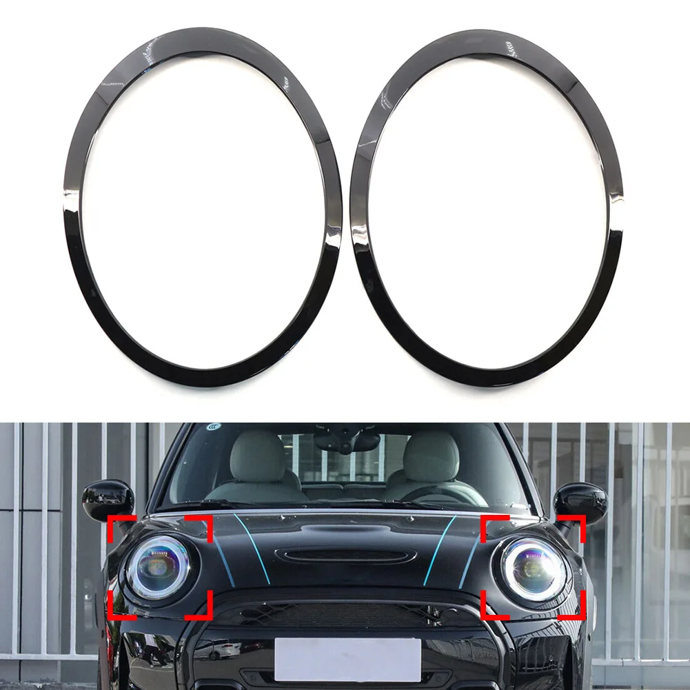 

2 Pcs Glossy Black Car Headlight Trim Ring Decoration For Mini Cooper R55 R56 R57 R58 R59 51137149905 51137149906