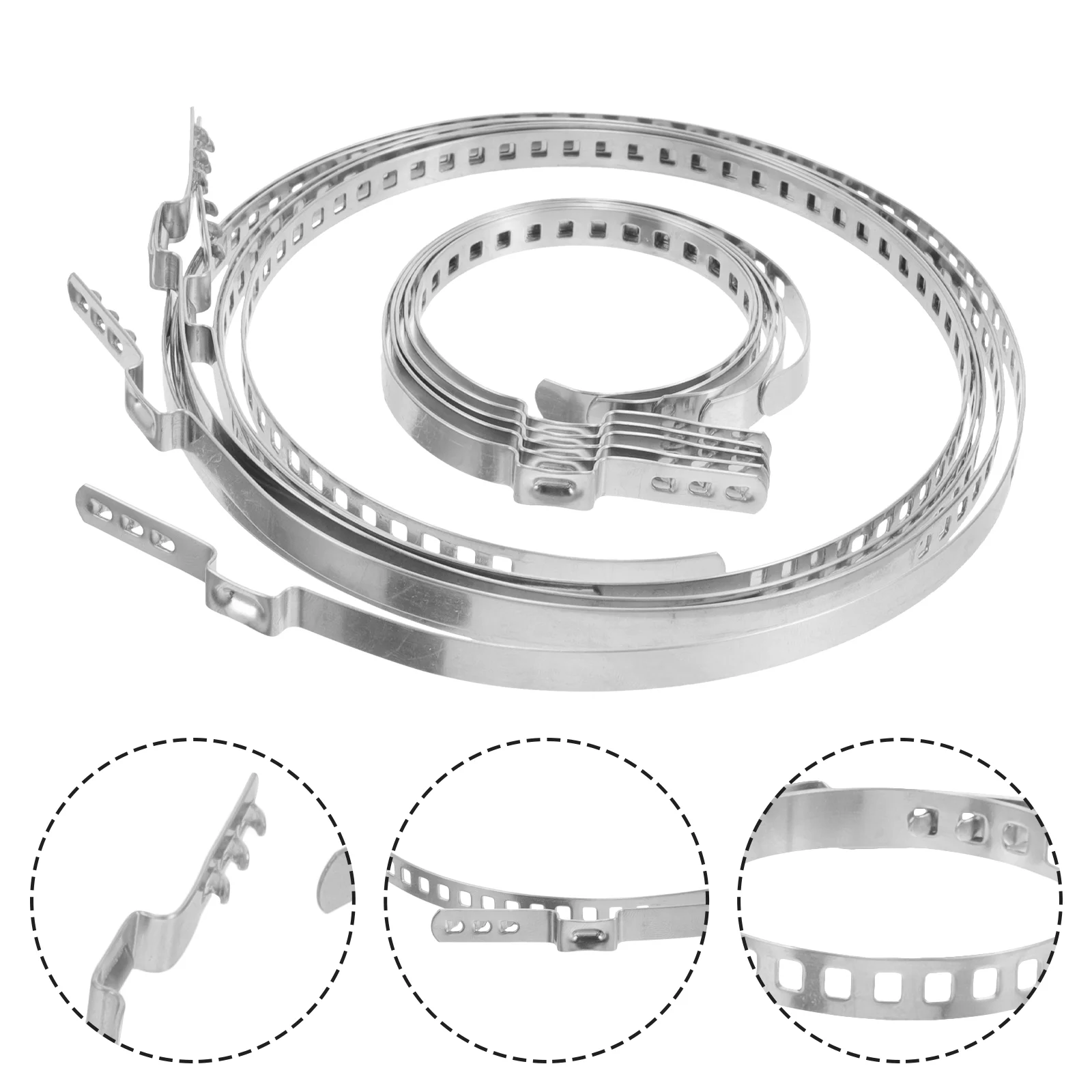 

5 Pairs Automotive Connector Kit Boots & Joints Shaft Axle Clamp Repair Crimp Silver Clips for Accessories