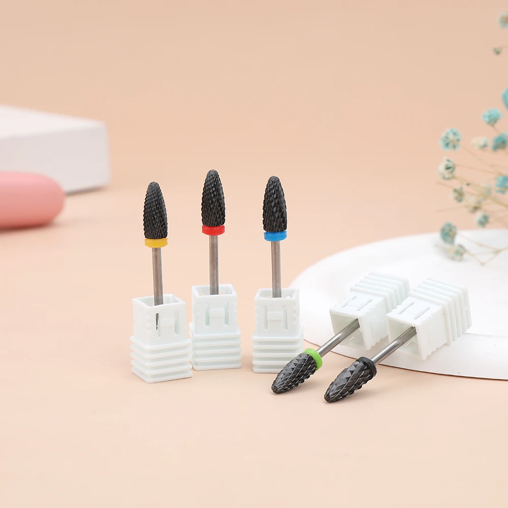 1 pz teste di macinazione in ceramica nera punta da trapano per unghie manicure rimozione acrilica fresa accessori per lime per unghie elettriche