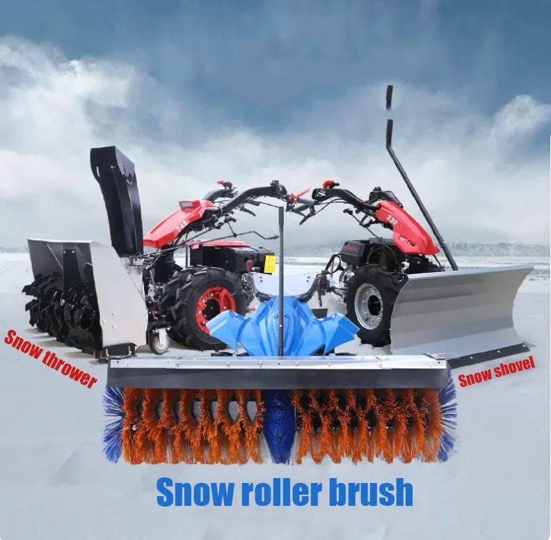 Ce Certificated High Quality Green Machine Walk-Behind Hydraulic Snowplow with Core Motor Gear Hand Sweeper for Road Sweeping